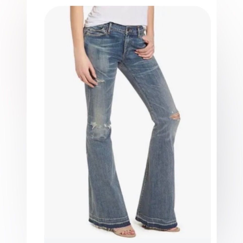 Citizens Of Humanity Distressed Wide-Leg Jeans size 27